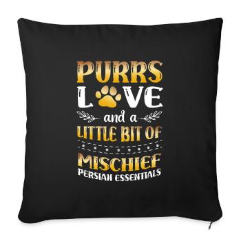 Persian Cat Cat Lover Cat Owner Persian Longhair C - Sofa pillowcase 17,3'' x 17,3'' (45 x 45 cm) - black - Front
