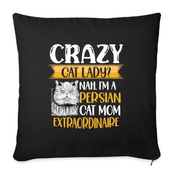 Perserkatze Katzenliebhaber Katzenbesitzer Perserlanghaar C - Sofakissenbezug 45 x 45 cm - Schwarz - Vorne