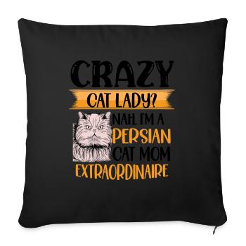 Perserkatze Katzenliebhaber Katzenbesitzer Perserlanghaar C - Sofakissenbezug 45 x 45 cm - Schwarz - Vorne