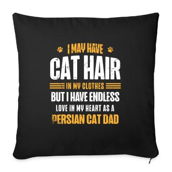 Perserkatze Katzenliebhaber Katzenbesitzer Perserlanghaar C - Sofakissenbezug 45 x 45 cm - Schwarz - Vorne
