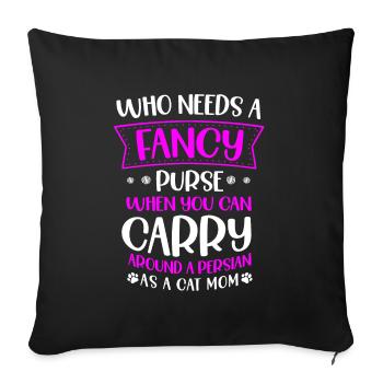 Persian Cat Cat Lover Cat Owner Persian Longhair C - Sofa pillowcase 17,3'' x 17,3'' (45 x 45 cm) - black - Front