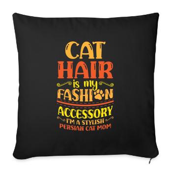 Perserkatze Katzenliebhaber Katzenbesitzer Perserlanghaar C - Sofakissenbezug 45 x 45 cm - Schwarz - Vorne