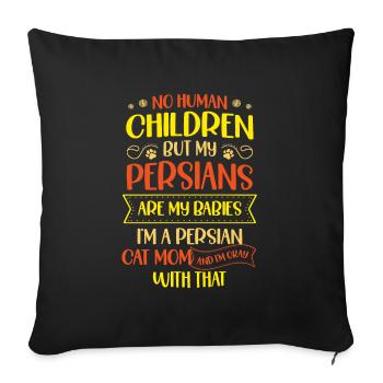 Chat persan Chat Amoureux Propriétaire de chat Persan Longhair C - Housse de coussin décorative 45 x 45 cm - noir - Devant