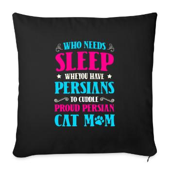 Chat persan Chat Amoureux Propriétaire de chat Persan Longhair C - Housse de coussin décorative 45 x 45 cm - noir - Devant