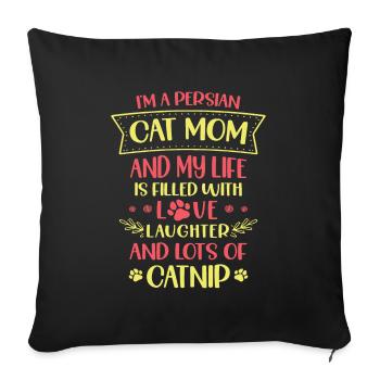 Chat persan Chat Amoureux Propriétaire de chat Persan Longhair C - Housse de coussin décorative 45 x 45 cm - noir - Devant