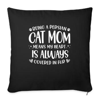 Persian Cat Cat Lover Cat Owner Persian Longhair C - Sofa pillowcase 17,3'' x 17,3'' (45 x 45 cm) - black - Front