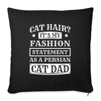 Persian Cat Cat Lover Cat Owner Persian Longhair C - Sofa pillowcase 17,3'' x 17,3'' (45 x 45 cm) - black - Front