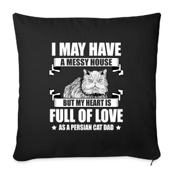 Persian Cat Cat Lover Cat Owner Persian Longhair C - Sofa pillowcase 17,3'' x 17,3'' (45 x 45 cm) - black - Front