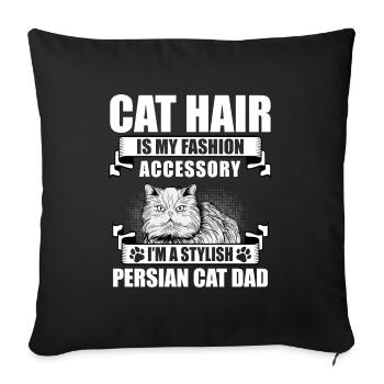 Perserkatze Katzenliebhaber Katzenbesitzer Persisch Langhaar C - Sofakissenbezug 45 x 45 cm - Schwarz - Vorne
