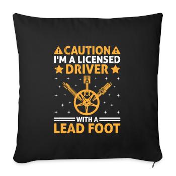Permis de conduire passé Nouveau permis de conduire S - Housse de coussin décorative 45 x 45 cm - noir - Devant