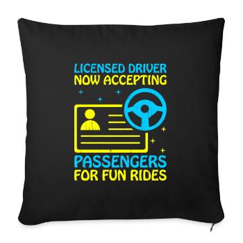 Führerschein bestanden Neuer Führerschein Fahren S - Sofakissenbezug 45 x 45 cm - Schwarz - Vorne