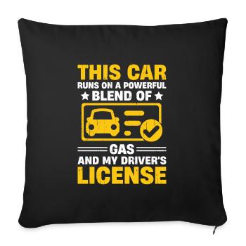 Führerschein bestanden Neuer Führerschein Fahren S - Sofakissenbezug 45 x 45 cm - Schwarz - Vorne