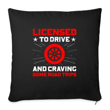 Driving License Passed New Driver Permit Driving S - Sofa pillowcase 17,3'' x 17,3'' (45 x 45 cm) - black - Front