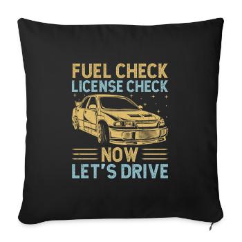 Driving License Passed New Driver Permit Driving S - Sofa pillowcase 17,3'' x 17,3'' (45 x 45 cm) - black - Front