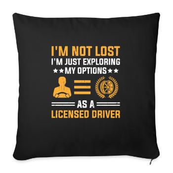 Driving License Passed New Driver Permit Driving S - Sofa pillowcase 17,3'' x 17,3'' (45 x 45 cm) - black - Front