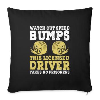 Driving License Passed New Driver Permit Driving S - Sofa pillowcase 17,3'' x 17,3'' (45 x 45 cm) - black - Front