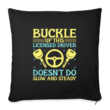 Driving License Passed New Driver Permit Driving S - Sofa pillowcase 17,3'' x 17,3'' (45 x 45 cm) - black - Front