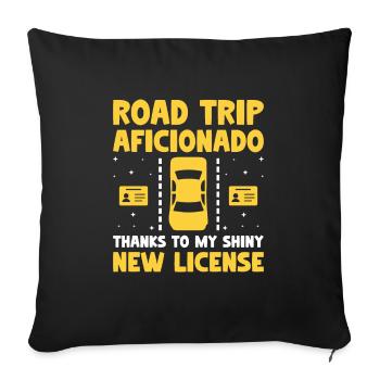 Driving License Passed New Driver Permit Driving S - Sofa pillowcase 17,3'' x 17,3'' (45 x 45 cm) - black - Front