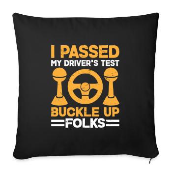 Driving License Passed New Driver Permit Driving S - Sofa pillowcase 17,3'' x 17,3'' (45 x 45 cm) - black - Front