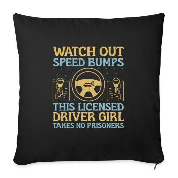 Driving License Passed New Driver Permit Driving S - Sofa pillowcase 17,3'' x 17,3'' (45 x 45 cm) - black - Front