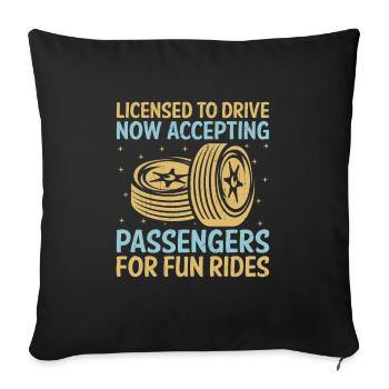 Driving License Passed New Driver Permit Driving S - Sofa pillowcase 17,3'' x 17,3'' (45 x 45 cm) - black - Front