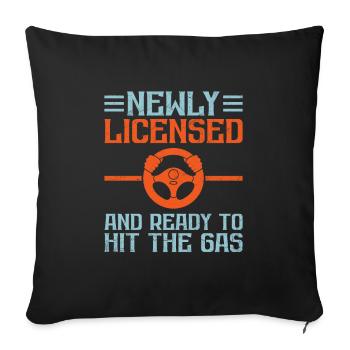 Driving License Passed New Driver Permit Driving S - Sofa pillowcase 17,3'' x 17,3'' (45 x 45 cm) - black - Front