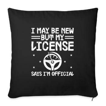 Driving License Passed New Driver Permit Driving S - Sofa pillowcase 17,3'' x 17,3'' (45 x 45 cm) - black - Front