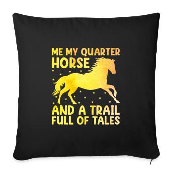 American Quarter Horse Equestrian Horse Lover Hors - Housse de coussin décorative 45 x 45 cm - noir - Devant