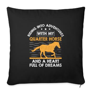 American Quarter Horse Equestrian Horse Lover Hors - Sofa pillowcase 17,3'' x 17,3'' (45 x 45 cm) - black - Front