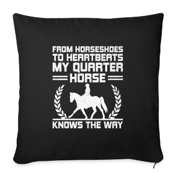 American Quarter Horse Equestrian Horse Lover Hors - Sofa pillowcase 17,3'' x 17,3'' (45 x 45 cm) - black - Front