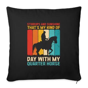 American Quarter Horse Equestrian Horse Lover Hors - Sofa pillowcase 17,3'' x 17,3'' (45 x 45 cm) - black - Front