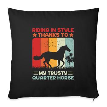 American Quarter Horse Equestrian Horse Lover Hors - Housse de coussin décorative 45 x 45 cm - noir - Devant