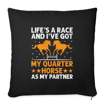 American Quarter Horse Equestrian Horse Lover Hors - Sofa pillowcase 17,3'' x 17,3'' (45 x 45 cm) - black - Front