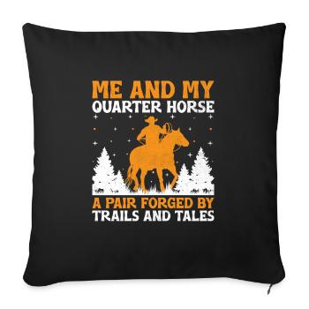 American Quarter Horse Equestrian Horse Lover Hors - Sofa pillowcase 17,3'' x 17,3'' (45 x 45 cm) - black - Front