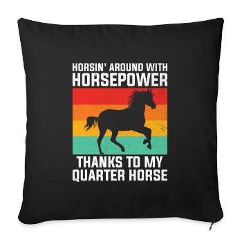 American Quarter Horse Equestrian Horse Lover Hors - Housse de coussin décorative 45 x 45 cm - noir - Devant