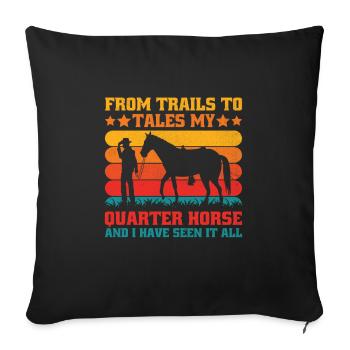 Quarter Horse Américain Équitation Horse Lover Hors - Housse de coussin décorative 45 x 45 cm - noir - Devant