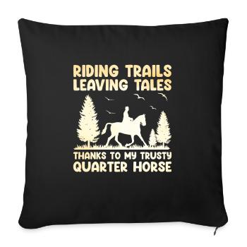 American Quarter Horse Equestrian Horse Lover Hors - Sofa pillowcase 17,3'' x 17,3'' (45 x 45 cm) - black - Front