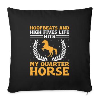 American Quarter Horse Equestrian Horse Lover Hors - Housse de coussin décorative 45 x 45 cm - noir - Devant