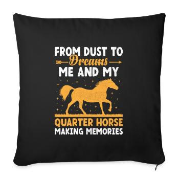 American Quarter Horse Equestrian Horse Lover Hors - Housse de coussin décorative 45 x 45 cm - noir - Devant