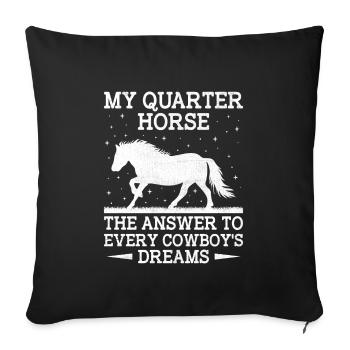 American Quarter Horse Equestrian Horse Lover Hors - Sofa pillowcase 17,3'' x 17,3'' (45 x 45 cm) - black - Front