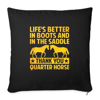 American Quarter Horse Equestrian Horse Lover Hors - Sofa pillowcase 17,3'' x 17,3'' (45 x 45 cm) - black - Front