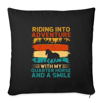 American Quarter Horse Equestrian Horse Lover Hors - Sofa pillowcase 17,3'' x 17,3'' (45 x 45 cm) - black - Front