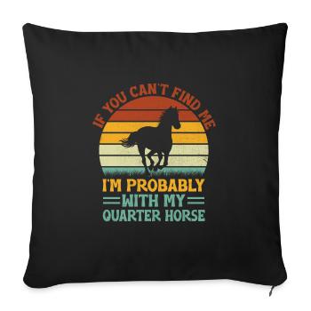 American Quarter Horse Equestrian Horse Lover Hors - Housse de coussin décorative 45 x 45 cm - noir - Devant