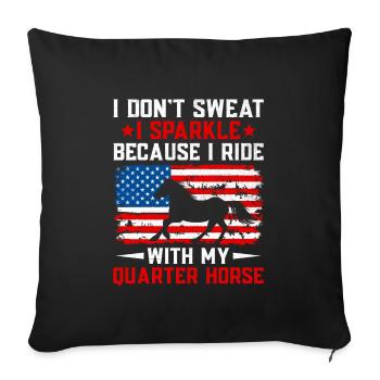 American Quarter Horse Equestrian Horse Lover Hors - Housse de coussin décorative 45 x 45 cm - noir - Devant