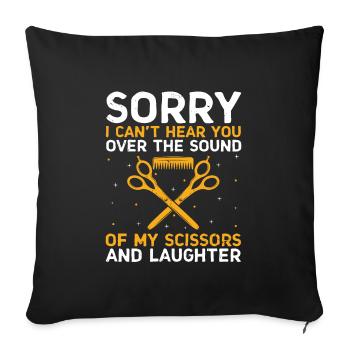 Coiffeur Coiffeur Coiffeur Coiffure Coiffure - Housse de coussin décorative 45 x 45 cm - noir - Devant