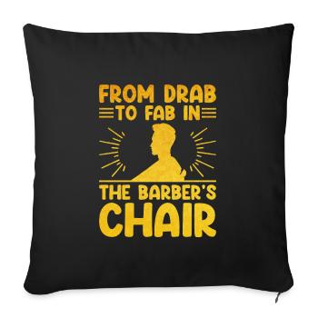 Coiffeur Coiffeur Coiffeur Coiffure Coiffure - Housse de coussin décorative 45 x 45 cm - noir - Devant