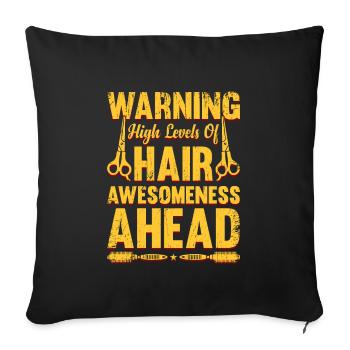 Coiffeur Coiffeur Coiffeur Coiffure Coiffure - Housse de coussin décorative 45 x 45 cm - noir - Devant