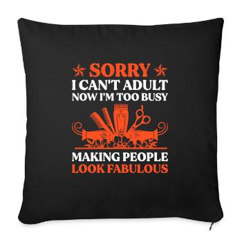 Coiffeur Coiffeur Coiffeur Coiffure Coiffure - Housse de coussin décorative 45 x 45 cm - noir - Devant