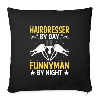 Coiffeur Coiffeur Coiffeur Coiffure Coiffure - Housse de coussin décorative 45 x 45 cm - noir - Devant