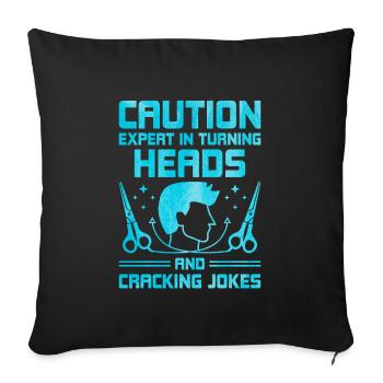 Coiffeur Coiffeur Coiffeur Coiffure Coiffure - Housse de coussin décorative 45 x 45 cm - noir - Devant